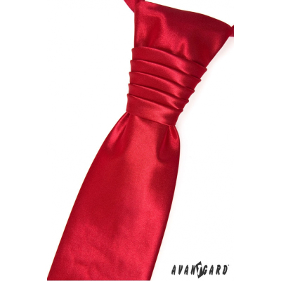 Гладка червена сватбена вратовръзка