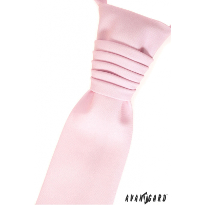 Нежно розова матова сватбена вратовръзка
