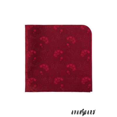 Мъжка кърпичка червена флорален десен