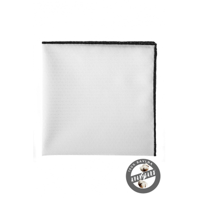 Бяла кърпичка изработена от 100% памук, черен край