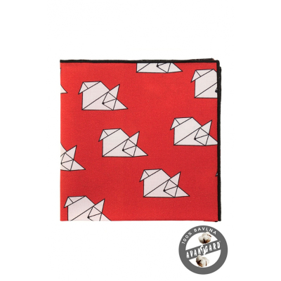 Памучна кърпичка, червено "оригами"
