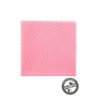 Розова носна кърпичка на бели точки