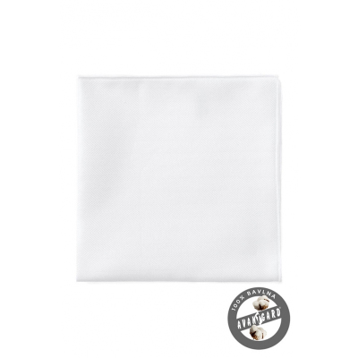 Бяла памучна кърпичка с фина структура