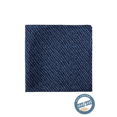 Тъмно синя мъжка копринена кърпичка