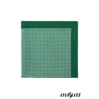 Зелено-бяла мъжка кърпичка с шарка