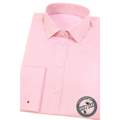Розова дамска риза за копчета за ръкавели