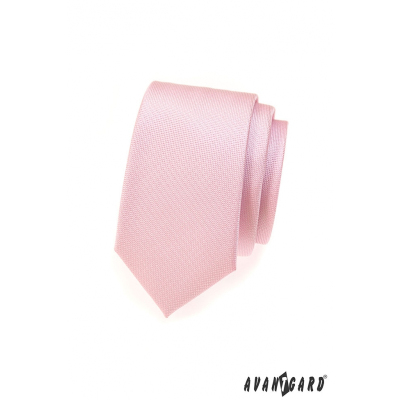 Розова фино структурирана тясна вратовръзка