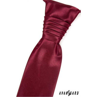 Бордо френска сватбена вратовръзка един цвят