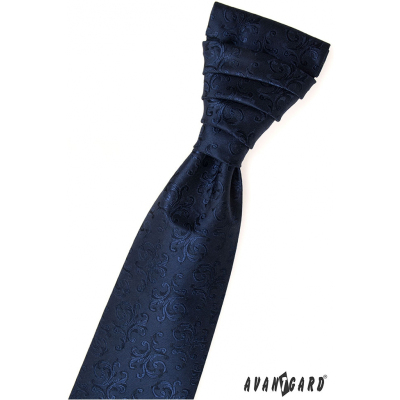 Тъмно синя елегантна сватбена вратовръзка