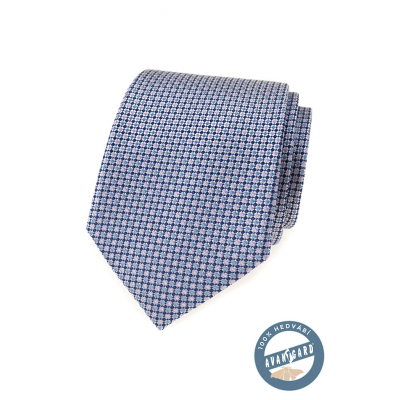 Копринена вратовръзка със син десен