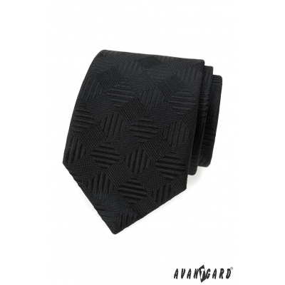 Черна вратовръзка с квадратна шарка