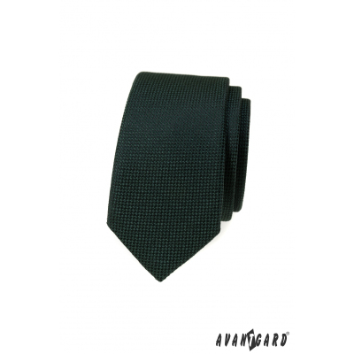 Тъмнозелена тясна вратовръзка с плетена структура