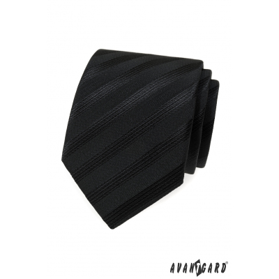 Черна вратовръзка с широки райета