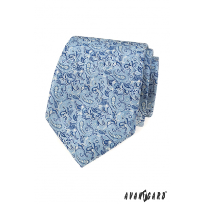 Синя вратовръзка с елегантен модел пейсли