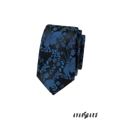 Вратовръзка със синя шарка 6см