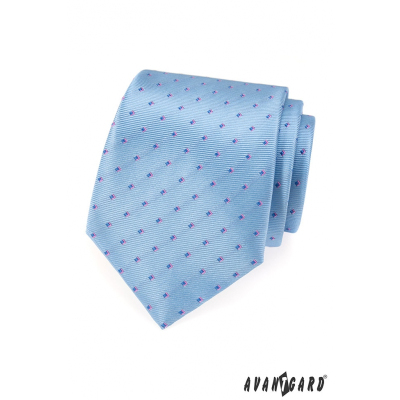 Средно синя вратовръзка, сини и розови квадратчета