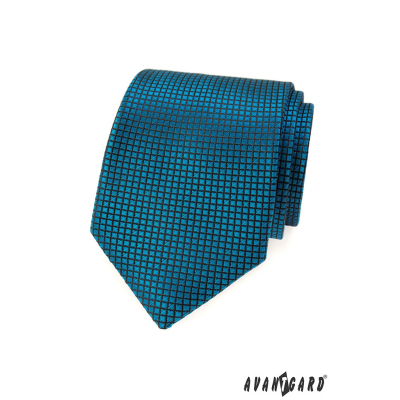 Тюркоазена вратовръзка с шарка на решетка