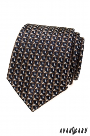 Вратовръзка със синьо-кафява шарка