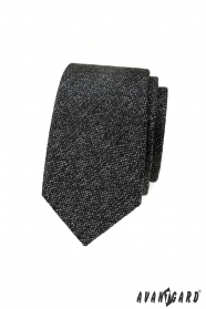 Тясна вратовръзка с текстура в сиво