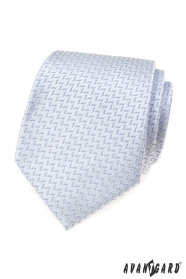 Бяла вратовръзка със син десен