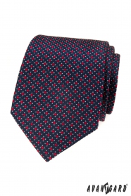 Синя вратовръзка с червени квадрати