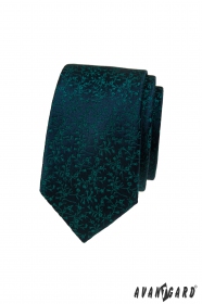 Синя вратовръзка със зелени орнаменти