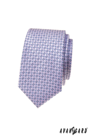 Тясна вратовръзка с лилав десен