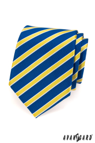 Синя вратовръзка с жълти райета