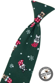 Зелена вратовръзка 31см с коледен мотив