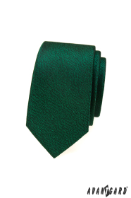 Зелена тънка вратовръзка с шарка на петна