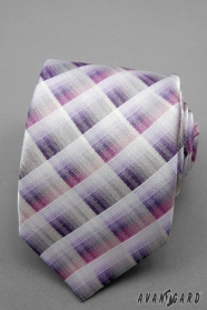 Карирана вратовръзка розова, лилава