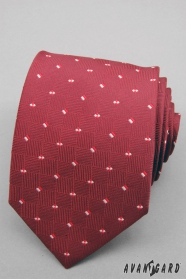 Червена мъжка вратовръзка с малки квадратчета