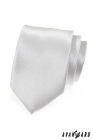 Бяла лъскава гладка вратовръзка