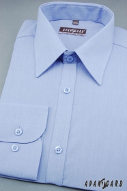 Мъжка риза KLASIC средно синя с дълъг ръкав