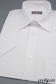 Мъжка риза KLASIC с къс ръкав бяла