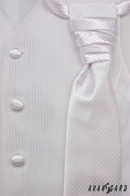 Мъжка сватбена жилетка с вратовръзка бял размер 54