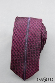 Мъжка тясна вратовръзка с лилав десен