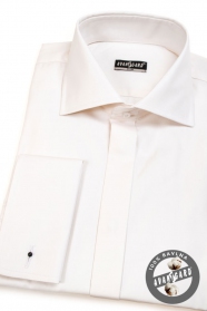 Кремава риза Slim Fit с прикрити копчета