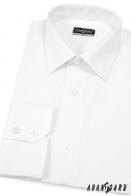 Мъжка риза Slim Fit семпла бяла