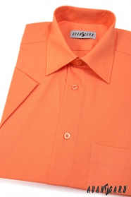 Мъжка риза с къс ръкав Оранжева