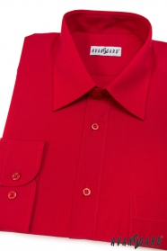 Мъжка риза KLASIC с дълги ръкави Червена