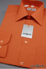 Мъжка риза с дълъг ръкав Тухла оранжева
