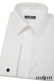 Мъжка риза в кремав цвят за копчета за ръкавели