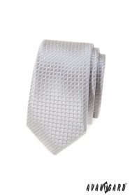 Тясна вратовръзка в сиво каре