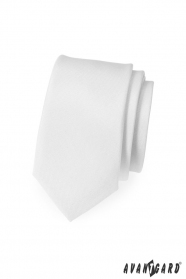 Тясна вратовръзка Бяла мат