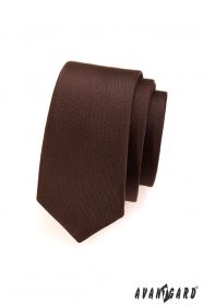 Монохромна кафява матирана тясна вратовръзка