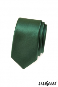 Тъмнозелена елегантна тясна вратовръзка