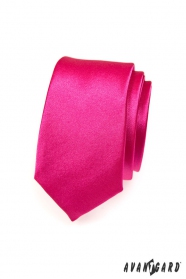 Мъжка тясна вратовръзка цвета фуксия
