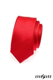 Червена елегантна тясна вратовръзка