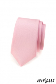 Матова тясна вратовръзка, розов цвят